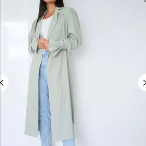 Mint texture belt coat (TALL)